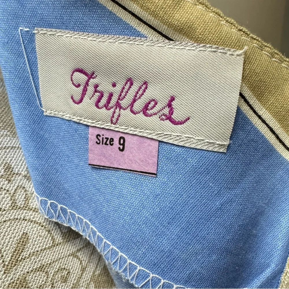 Vintage 70s 9 S Sundress Strappy Mod Rainbow Chevron Striped Disco Fit Flare - Picture 5 of 5